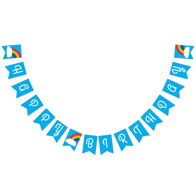 Bannière À Fanions Fête d'anniversaire Rainbow (Tout)