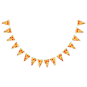 Bannière À Fanions Fête d'anniversaire sympa pour enfants avec pizza