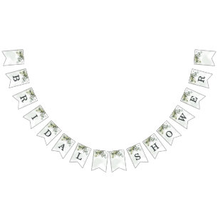 Bannière À Fanions Fête de l'mariée Boho Dusty Blue Eucalyptus