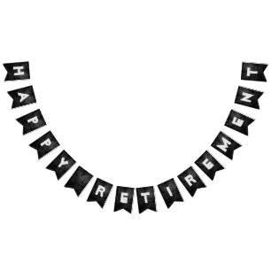 Bannière À Fanions fête de retraite en cuir noir