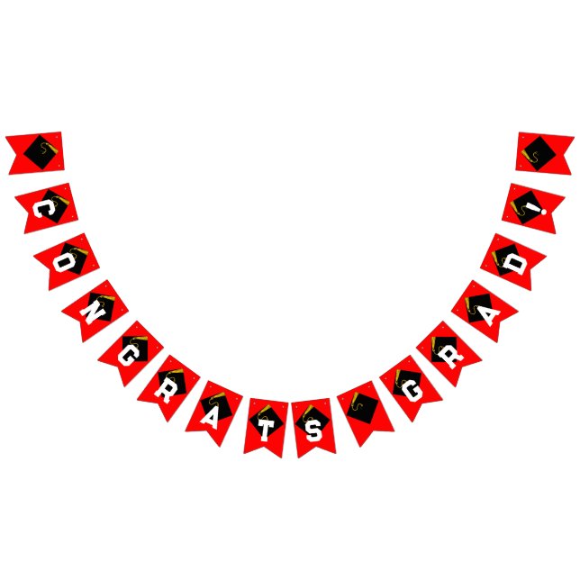 Bannière À Fanions Fêtes de fin d'études Red (Tout)