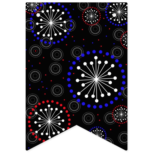 Bannière À Fanions Feu d'artifice rouge blanc contemporain (Seizième drapeau)