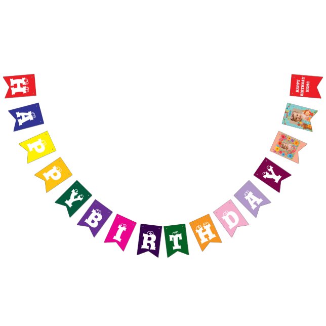 Bannière À Fanions Fille de bébé personnalisée Anniversaire (Tout)
