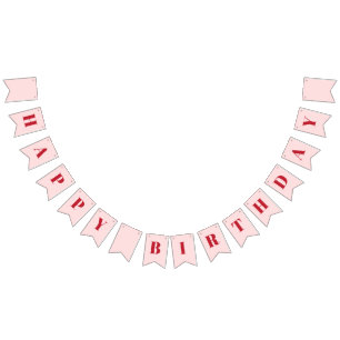 Bannière À Fanions Fille Joyeux Anniversaire Rouge Rose Bleu Annivers