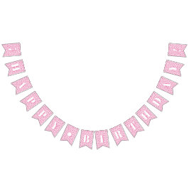 Bannière À Fanions Fille rose Bonne fête d'anniversaire