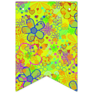 Bannière À Fanions Fleur - motif de couleur 1
