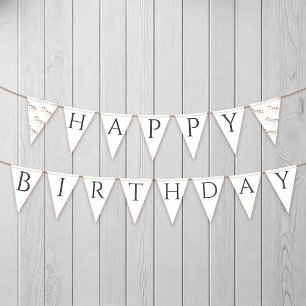 Bannière À Fanions Fleur sauvage coloré Joyeux anniversaire