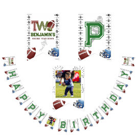 Bannière À Fanions Football 2e année à l'anniversaire