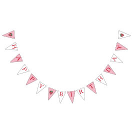 Bannière À Fanions Fraises de fraises juteuses mûres Joyeux Anniversa