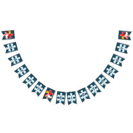 Bannière À Fanions Fun Jigsaw Puzzle Pieces Happy Birthday Blue