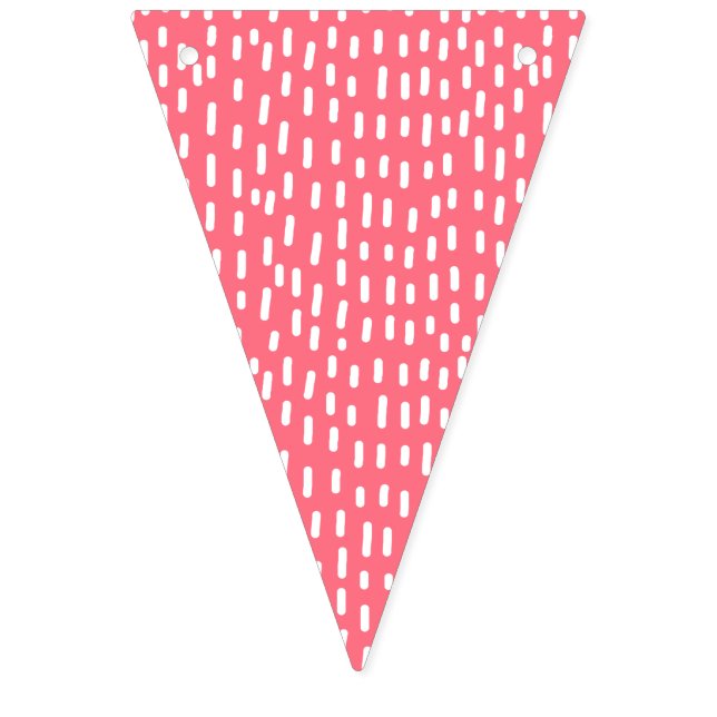 Bannière À Fanions Fun Raspberry Pink Abstrait Anniversaire de enfant (Premier drapeau)