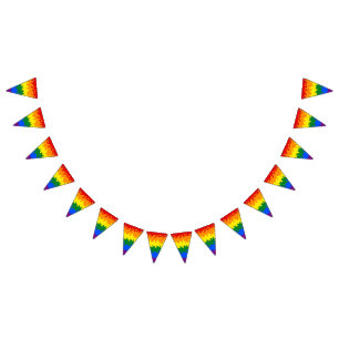 Bannière À Fanions Funky Boho Abstrait Gay Rainbow Mosaic Pride Drape