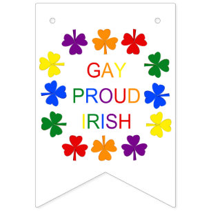 Bannière À Fanions Gay Fier Irlandais LGBT Rainbow Shamrocks