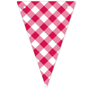 Bannière À Fanions Gingham framboise rétro