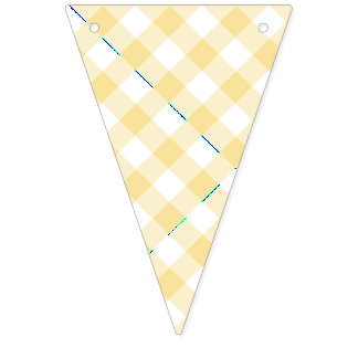 Bannière À Fanions Gingham Rétro Jaune Canari