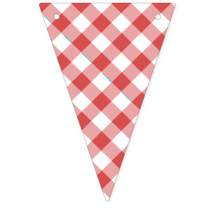 Bannière À Fanions Gingham Rétro Rouge Corail