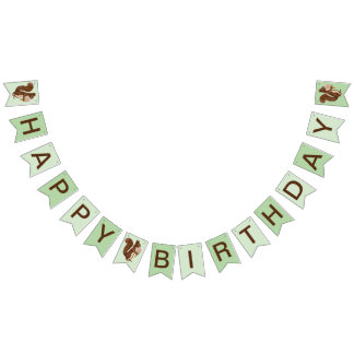 Bannière À Fanions Glace de l'Écureuil Fantaisiste Joyeux Anniversair