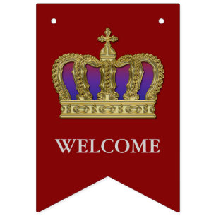 Bannière À Fanions Golden Royal Crown IV + votre backgr. & idées