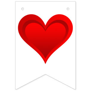 Bannière À Fanions Gradients RED LOVE HEART + votre backgr. & idées