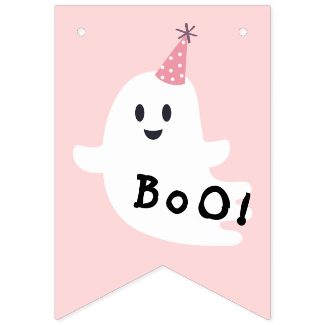 Bannière À Fanions Halloween Éffrayant One mignonne Ghost 1er fête d' (Seizième drapeau)