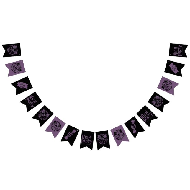 Bannière À Fanions Halloween Garland noir et pourpre - Déplaisant (Tout)