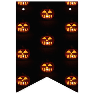 Bannière À Fanions Halloween Party Funny Citrouille Motif de peur