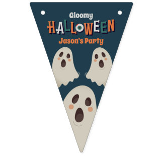Bannière À Fanions Halloween sombre -