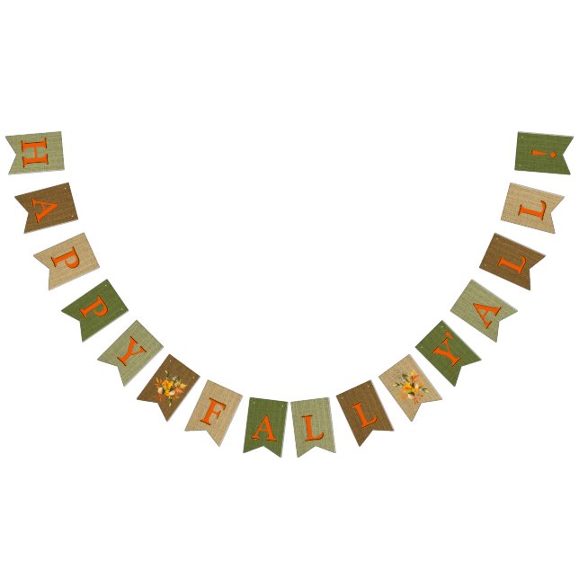 Bannière À Fanions Happy Fall Y'All Burlap (Tout)