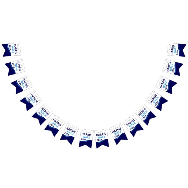 Bannière À Fanions Harris Walz 2024 pour le président Blue Wave (Tout)