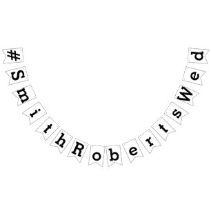 BANNIÈRE À FANIONS HASHTAG, VOTRE TEXTE PERSONNALISÉ