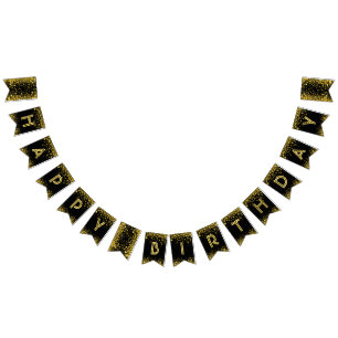 Bannière À Fanions ☆ HEUREUSE BIRTHDAY NY ACERA Gold Confetti