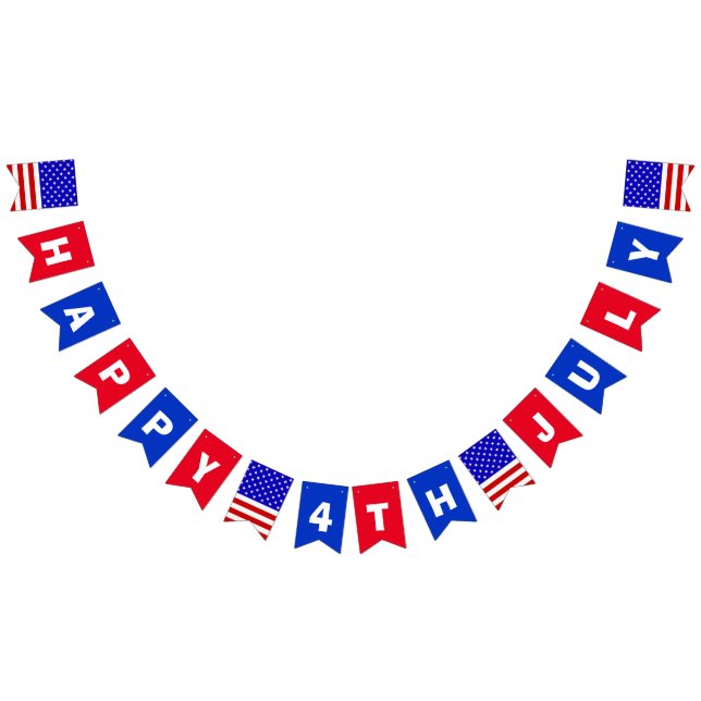 Bannière À Fanions Heureux 4 juillet (Tout)