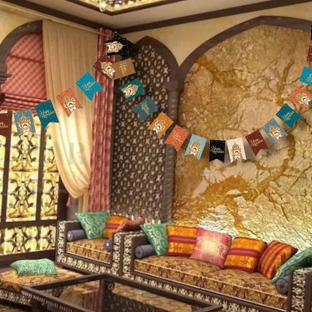 Bannière À Fanions heureux Ramadan (Créateur téléchargé)