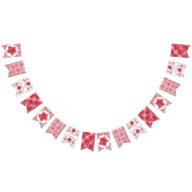 Bannière À Fanions Hibiscus & dentelle RED (Tout)