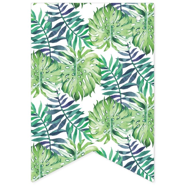 Bannière À Fanions Hippie hawaïen Luau de Monsterra Deliciosa (Douzième drapeau)