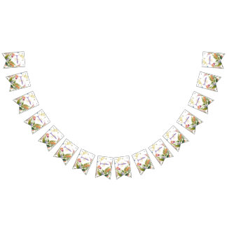 Bannière À Fanions Illustration de fleur sauvage colorée de monogramm