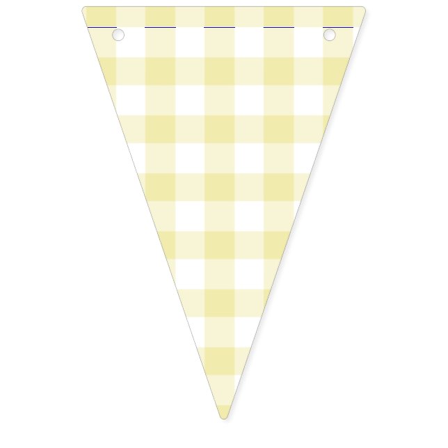 Bannière À Fanions Jaune boutonneau gingham classique (Premier drapeau)