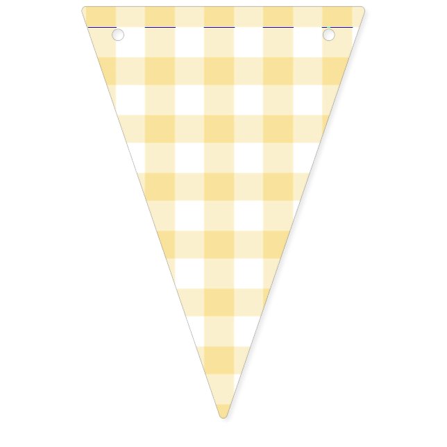 Bannière À Fanions Jaune canari gingham classique (Premier drapeau)