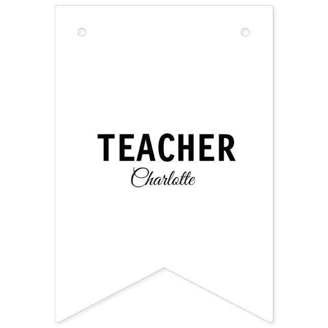 Bannière À Fanions Je suis enseignant école Collegeajouter votre nom  (Premier drapeau)