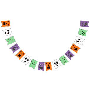 Bannière À Fanions Jeu d'Halloween éffrayant Heads