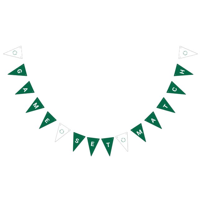 Bannière À Fanions Jeu Set Match Tennis Vert Gazon (Tout)