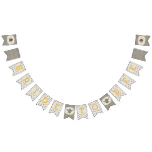 Bannière À Fanions Jeune mariée aux abeilles noires et