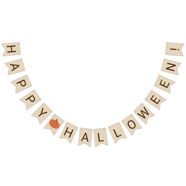 Bannière À Fanions Joli Halloween Citrouille (Tout)