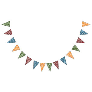 Bannière À Fanions Joli Motif Pois - blanc 1