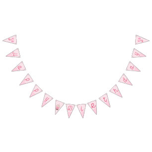 Bannière À Fanions Joli Pink Axolotl Boba Tea Girl Anniversaire