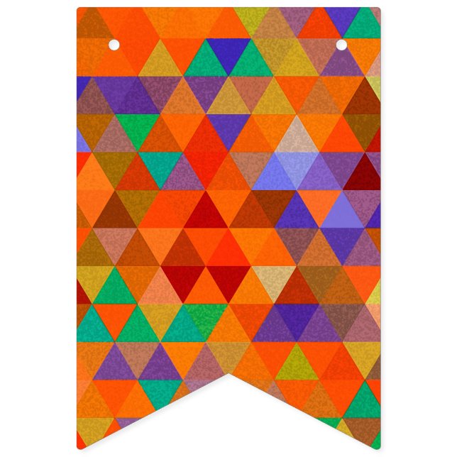 Bannière À Fanions Joli Triangle grunge motif I + vos idées (Premier drapeau)