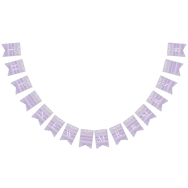 Bannière À Fanions Jolie dentelle et Lilac Fête du bois rustique (Tout)