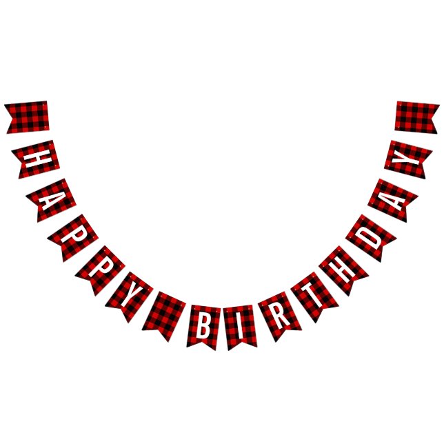 Bannière À Fanions Jour d'anniversaire de bûcherons (Tout)