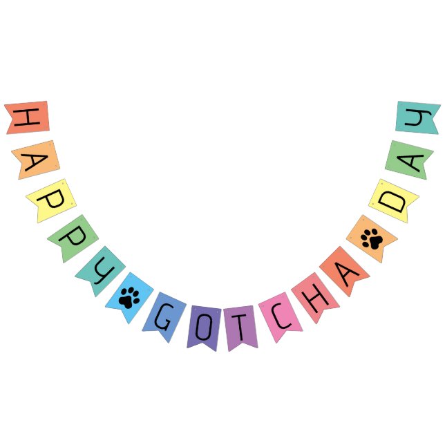 Bannière À Fanions "Joyeuse journée Gotcha" Fête de l'adoption de chi (Tout)