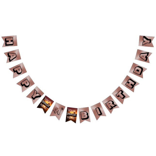 Bannière À Fanions Joyeux 40e anniversaire Bunting avec photos (Tout)